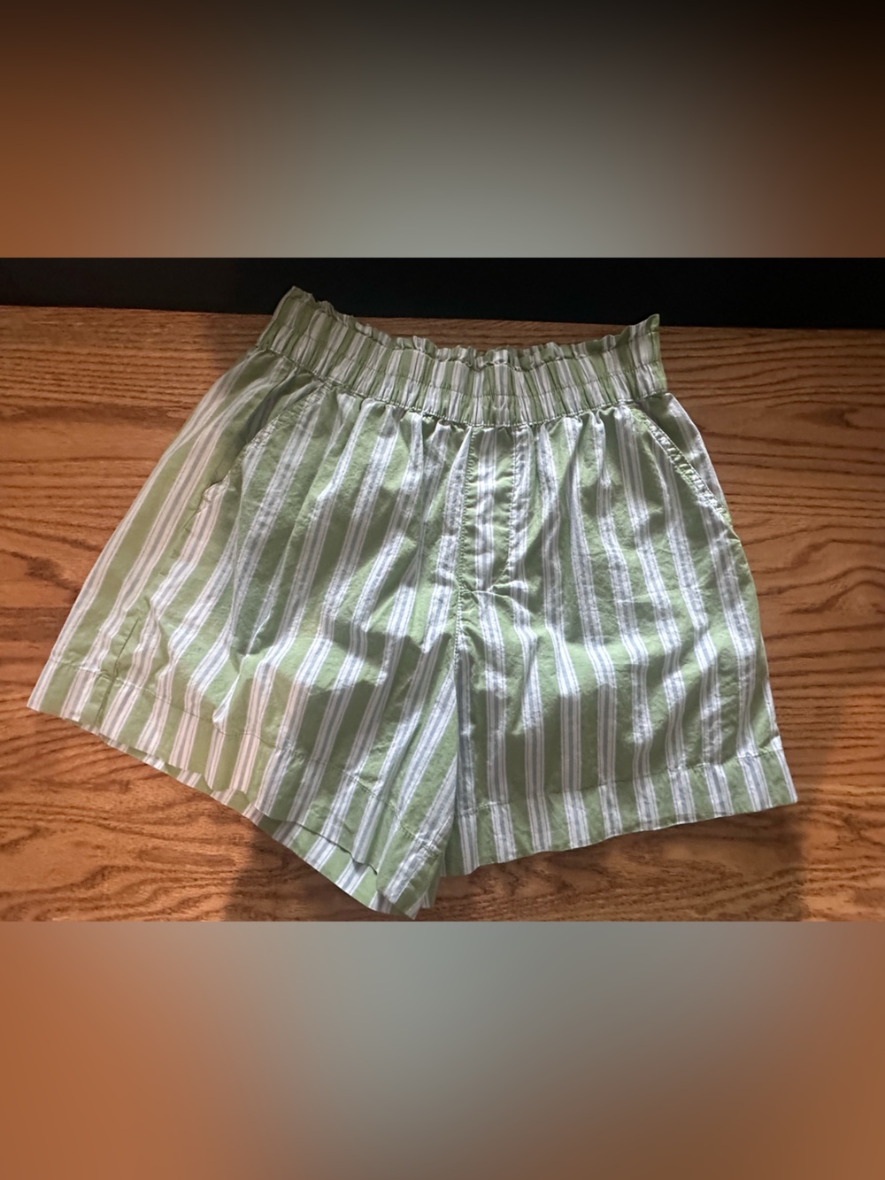 Light Green Striped shorts